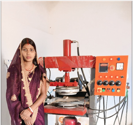 Adani-Foundation-at-ACC-Sindri-empowers-woman-to-support-family-through-paper-plate-enterprise-in-Samlapur