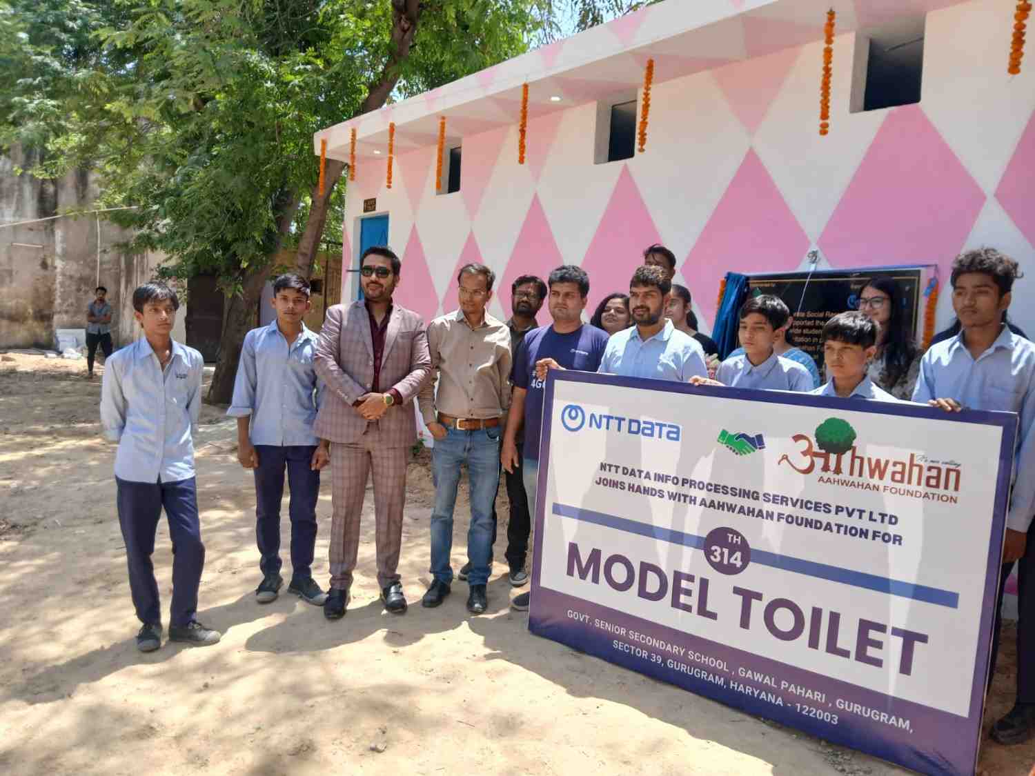 Aahwahan Foundation and NTT DATA launch model toilet facility in Gurugram schools 